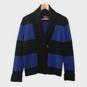 American Living  Knit Stripe Cardigan Sweater Size M